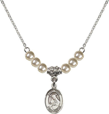 Collar de cristal de Santa Rosa de Lima | 1,27 cm | Cuentas de 4 mm | N21-9095