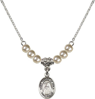 Collar de cristal de Santa Teresa de Ávila | 1/2 pulgada | Cuentas de 4 mm | N21-9102