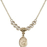 Saint Thomas Aquinas Crystal Necklace | 1/2 inch | 4mm Beads   14kt Gold Filled
