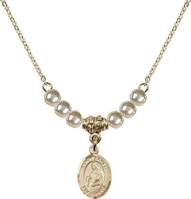 Collar de cristal de Santa Inés de Roma | 1/2 pulgada | Cuentas de 4 mm | N21-9128