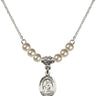 Saint Agnes of Rome Crystal Necklace | 1/2 inch | 4mm Beads   Sterling Silver