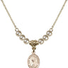 Saint Marcellin Champagnat Crystal Necklace | 1/2 inch | 4mm Beads   14kt Gold Filled