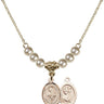 Saint Christopher Crystal Necklace | 1/2 inch | 4mm Beads   14kt Gold Filled