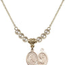 Saint Christopher Crystal Necklace | 1/2 inch | 4mm Beads   14kt Gold Filled