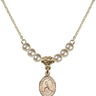 Saint Christopher Crystal Necklace | 1/2 inch | 4mm Beads   14kt Gold Filled