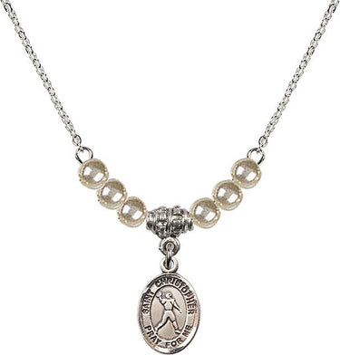 Collar de cristal de fútbol de San Cristóbal | 1/2 pulgada | Cuentas de 4 mm | N21-9151