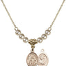 Saint Christopher Crystal Necklace | 1/2 inch | 4mm Beads   14kt Gold Filled