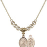 Saint Sebastian Crystal Necklace | 1/2 inch | 4mm Beads   14kt Gold Filled