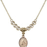 Saint Sebastian Crystal Necklace | 1/2 inch | 4mm Beads   14kt Gold Filled