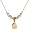 Saint Sebastian Crystal Necklace | 1/2 inch | 4mm Beads   14kt Gold Filled