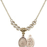 Saint Sebastian Crystal Necklace | 1/2 inch | 4mm Beads   14kt Gold Filled