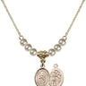 Saint Sebastian Crystal Necklace | 1/2 inch | 4mm Beads   14kt Gold Filled