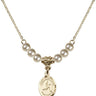 Saint Sebastian Crystal Necklace | 1/2 inch | 4mm Beads   14kt Gold Filled