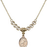 Saint Sebastian Crystal Necklace | 1/2 inch | 4mm Beads   14kt Gold Filled