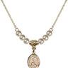 Saint Sebastian Crystal Necklace | 1/2 inch | 4mm Beads   14kt Gold Filled