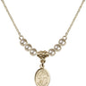 Saint Sebastian Crystal Necklace | 1/2 inch | 4mm Beads   14kt Gold Filled
