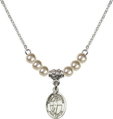 Collar de cristal de voleibol de San Sebastián | 1/2 pulgada | Cuentas de 4 mm