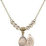 Saint Sebastian Crystal Necklace | 1/2 inch | 4mm Beads   14kt Gold Filled