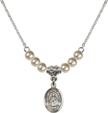 Collar de cristal del Niño Jesús de Praga | 1/2 pulgada | Cuentas de 4 mm | N21-9207
