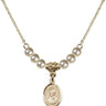 Saint Ignatius of Loyola Crystal Necklace | 1/2 inch | 4mm Beads   14kt Gold Filled