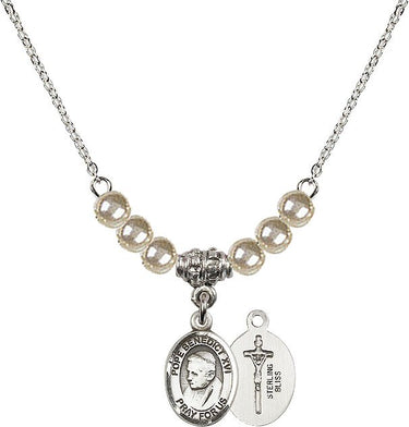 Collar de cristal del Papa Emérito Benedicto XVI | 1,27 cm | Cuentas de 4 mm | N21-9235
