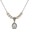 Saint Bernard of Montjoux Crystal Necklace | 1/2 inch | 4mm Beads   Sterling Silver