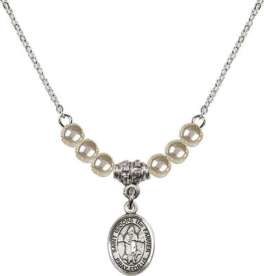 Collar de cristal de San Isidro Labrador | 1/2 pulgada | Cuentas de 4 mm | N21-9276