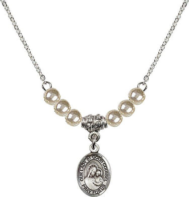 Our Lady of Good Counsel Crystal Necklace | 1/2 inch | 4mm Beads | N21-9287