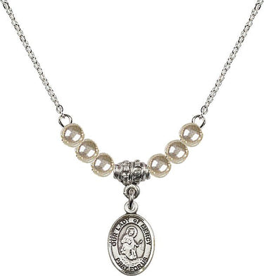 Our Lady of Mercy Crystal Necklace | 1/2 inch | 4mm Beads | N21-9289