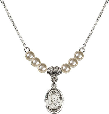 Collar de cristal de San Luis Orione | 1/2 pulgada | Cuentas de 4 mm | N21-9326