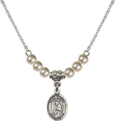 Collar de cristal con medalla de Santa Regina | 1/2 pulgada | Cuentas de 4 mm