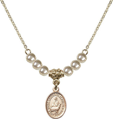Collar de cristal con la medalla de Santa Catalina de Suecia | 1/2 pulgada