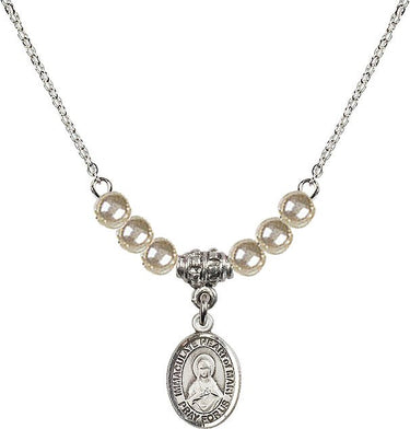 Collar de cristal con medalla del Inmaculado Corazón de María | 1/2 pulgada | Cuentas de 4 mm