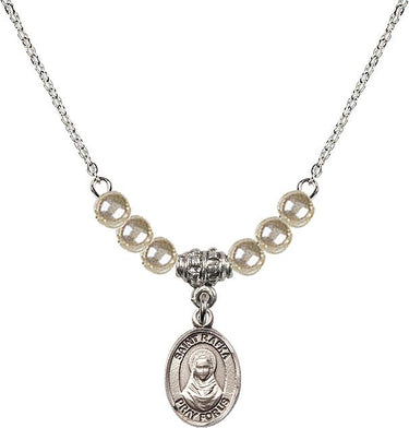 Collar de cristal con medalla de Santa Rafta | 1,27 cm | Cuentas de 4 mm