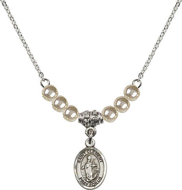 Collar de cristal con medalla de San Clemente | 1/2 pulgada | Cuentas de 4 mm