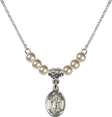 Collar de Cristal con Medalla de San Joaquín | 1/2 pulgada | Cuentas de 4 mm