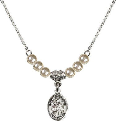 Collar de cristal con la medalla de San Genaro | 1,27 cm | Cuentas de 4 mm