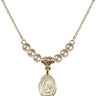 Pope Saint Eugene I Crystal Necklace | 1/2 inch | 4mm Beads   14kt Gold Filled