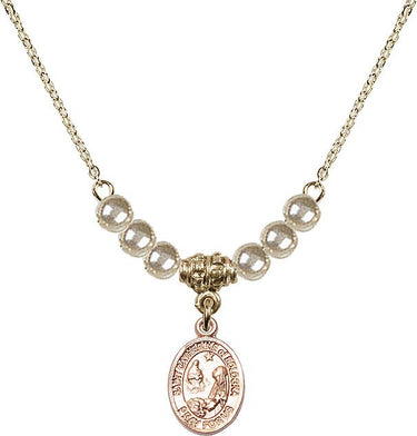 Collar de cristal con medalla de Santa Catalina de Bolonia | 1/2 pulgada