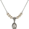 Saint Catherine of Bologna Crystal Necklace | 1/2 inch | 4mm Beads   Sterling Silver