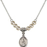 Saint Anne Crystal Necklace | 1/2 inch | 4mm Beads   Sterling Silver