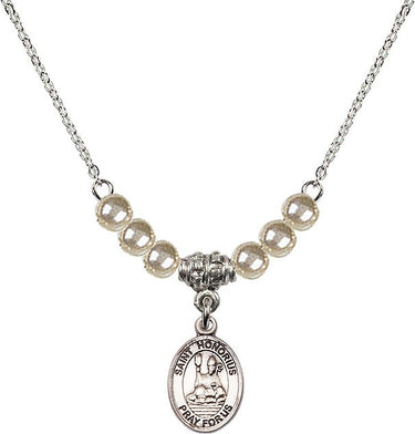 Collar de cristal de San Honorato de Amiens | 1/2 pulgada | Cuentas de 4 mm | N21-9376