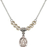 Saint Bernadine of Sienna Crystal Necklace | 1/2 inch | 4mm Beads   Sterling Silver