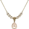 Saint Pauline Visintainer Crystal Necklace | 1/2 inch | 4mm Beads   14kt Gold Filled