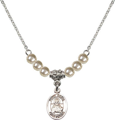 Medalla de Santa Daria Collar de cristal | 1/2 pulgada | Cuentas de 4 mm