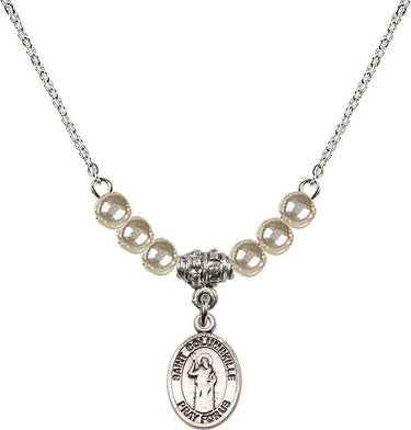 Collar de cristal con medalla de San Columbkille | 1/2 pulgada | Cuentas de 4 mm