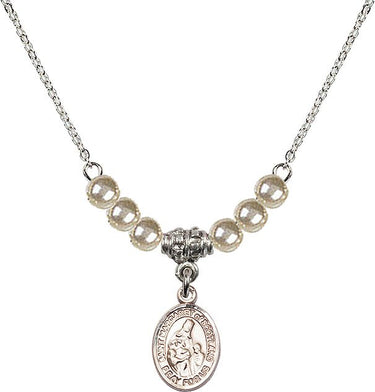 Medalla de Santa Margarita de Escocia Collar de Cristal | 1/2 pulgada | Cuentas de 4 mm