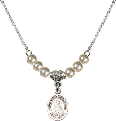 Collar de cristal con medalla de Santa Lidia Purpuraria | 1/2 pulgada | Cuentas de 4 mm