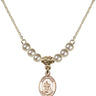 Saint Maron Crystal Necklace | 1/2 inch | 4mm Beads   14kt Gold Filled