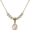 Saint Margaret Mary Alacoque Crystal Necklace | 1/2 inch | 4mm Beads   14kt Gold Filled